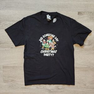 Disney Boy's Christmas Party Crewneck Short Sleeve Graphic T-Shirt Large 11-12